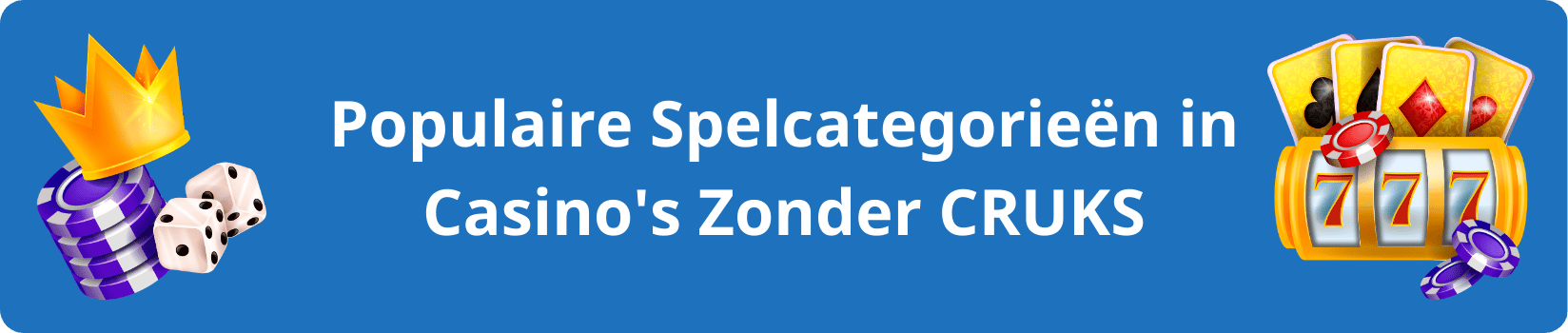 Populaire Spelcategorieën in Casino's Zonder CRUKS